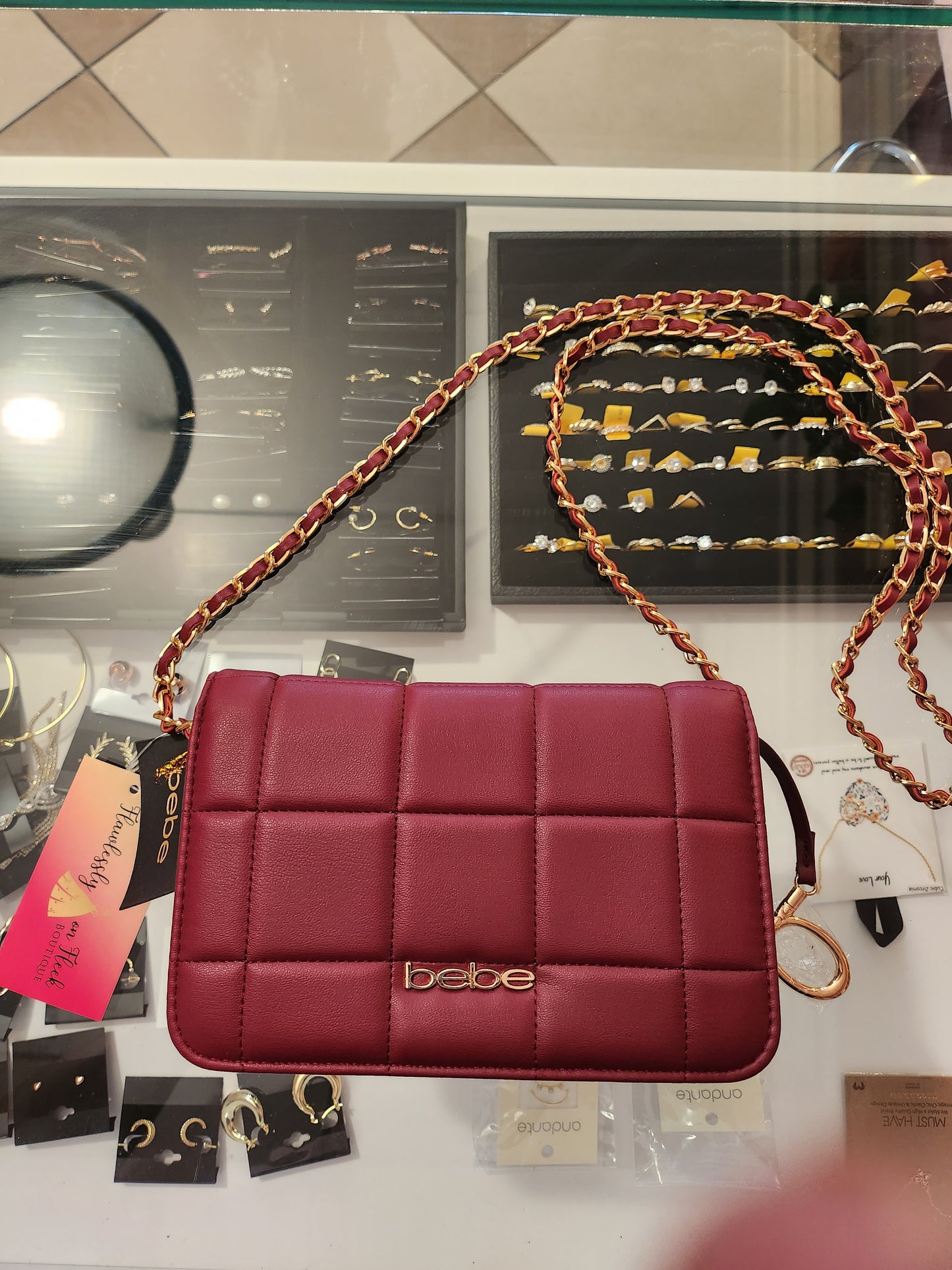 Bebe Chica Flap Crossbody Bag Wine