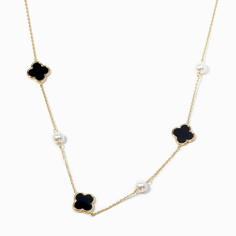 Clover and Pearl Bead Necklace