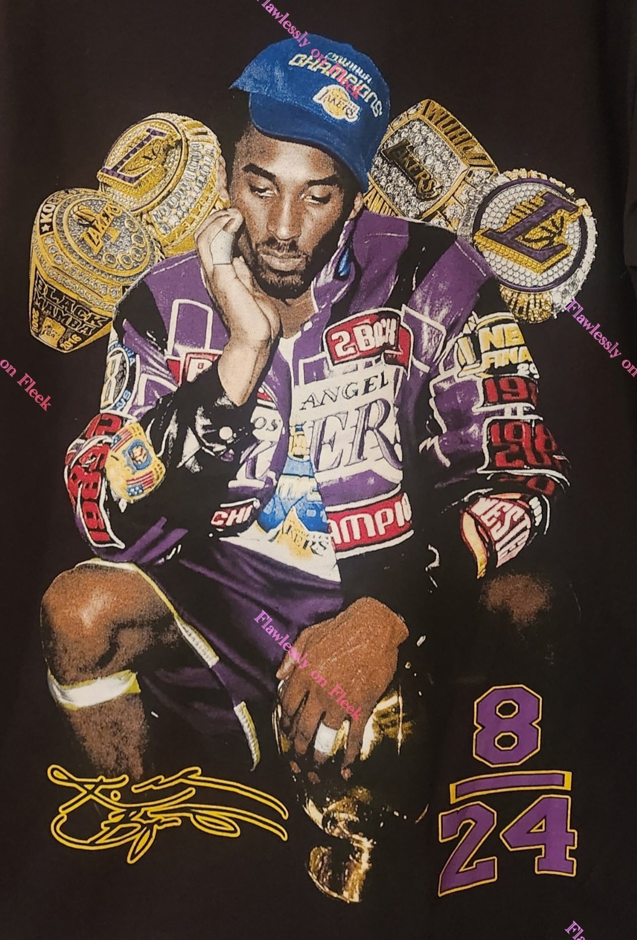 Camiseta gráfica con anillos de campeonato de Kobe