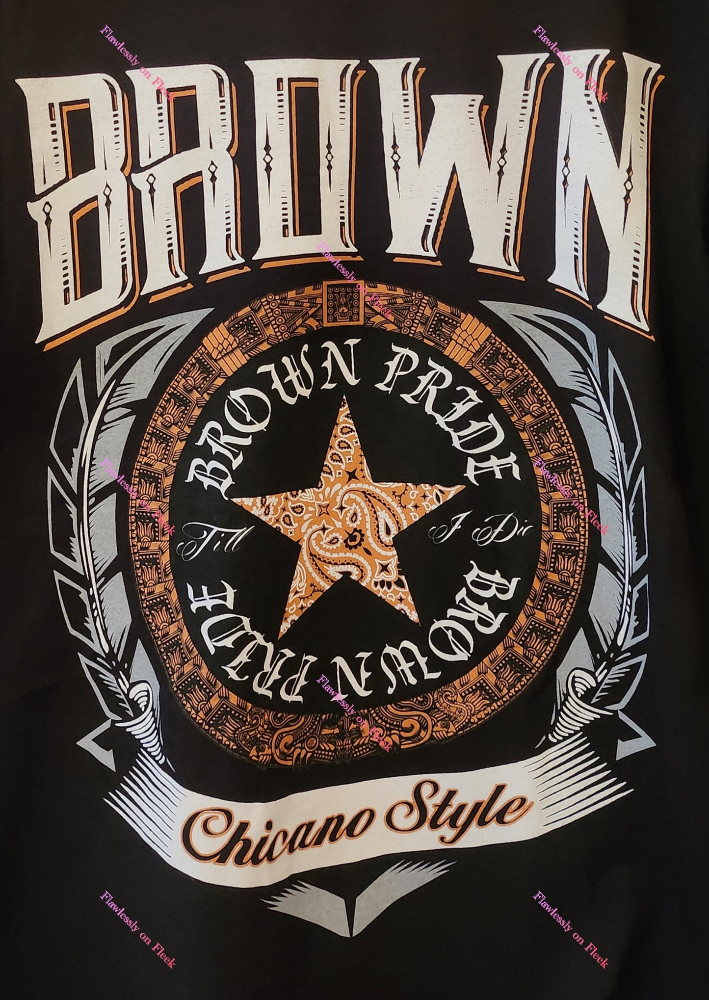 Brown Pride Till I Die Chicano Style Graphic T-Shirt