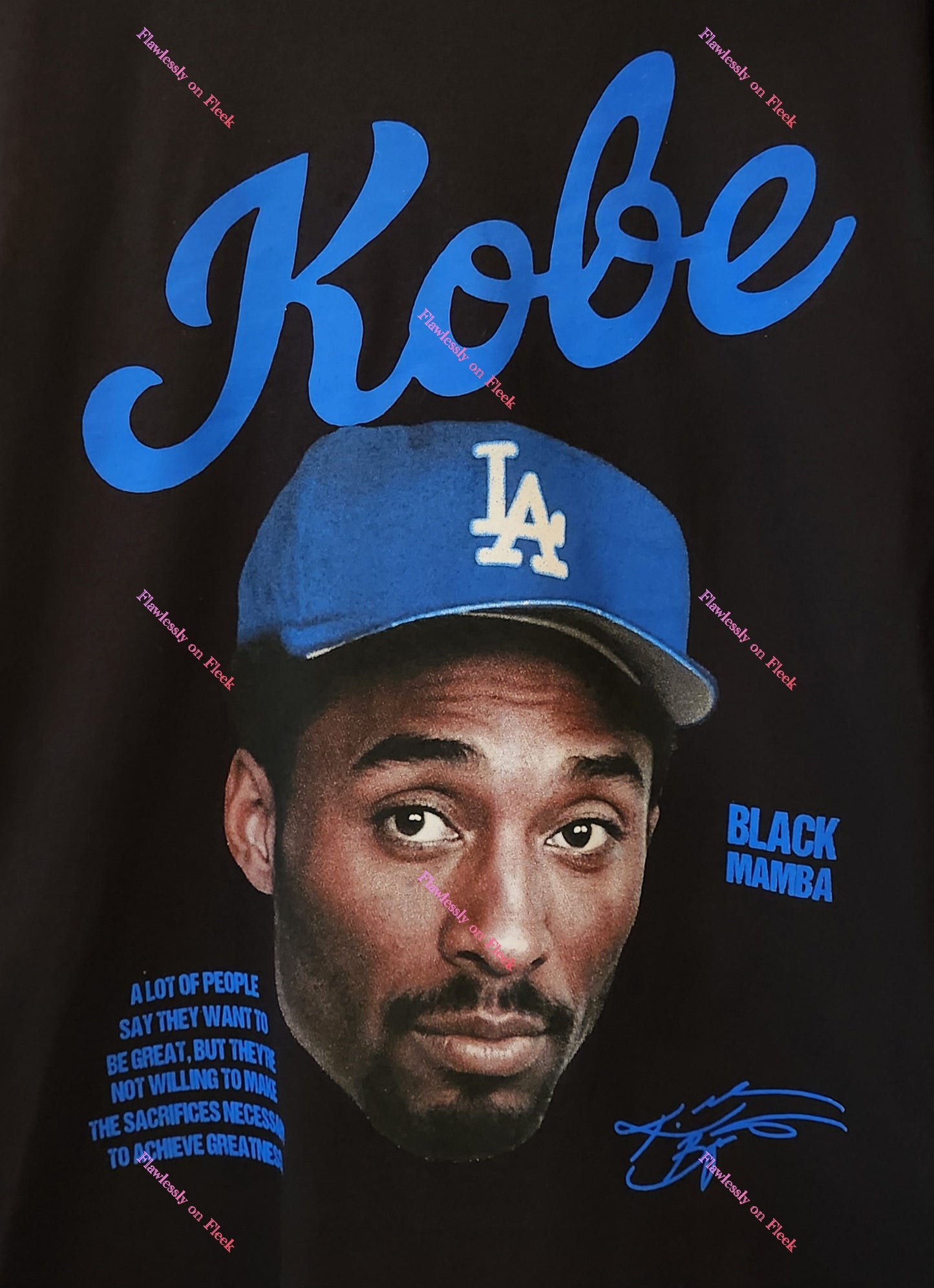 Kobe Blue LA Dodgers Hat Graphic T-Shirt
