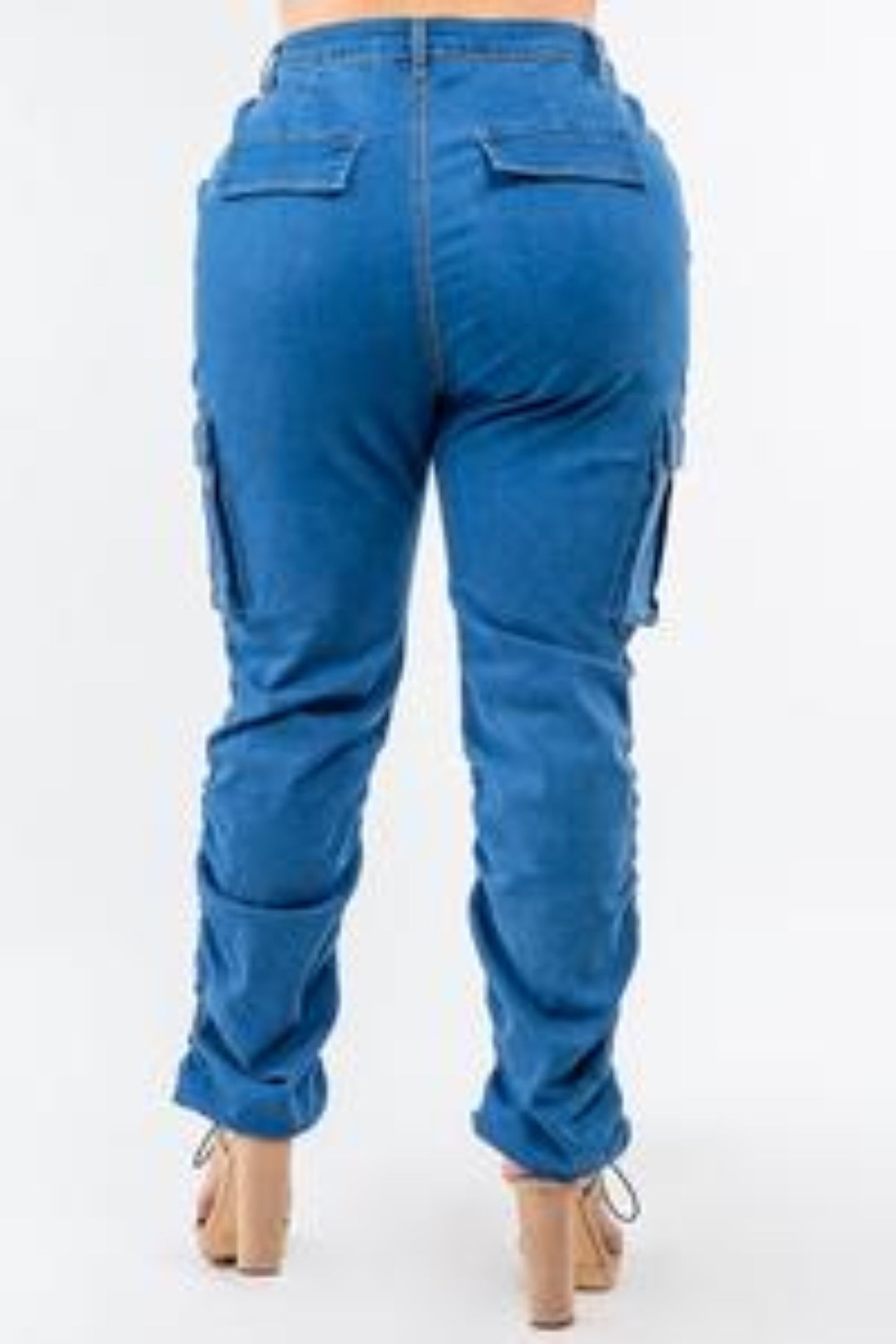 High Rise Shirred Cargo Joggers