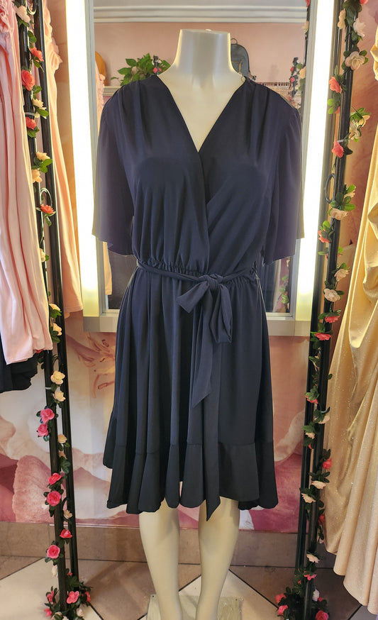 High Low Attached Belt Dress