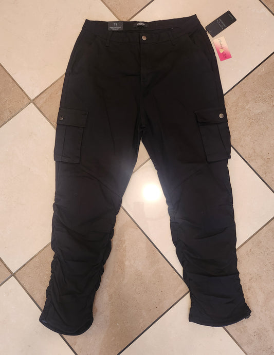 High Rise Shirred Cargo Joggers