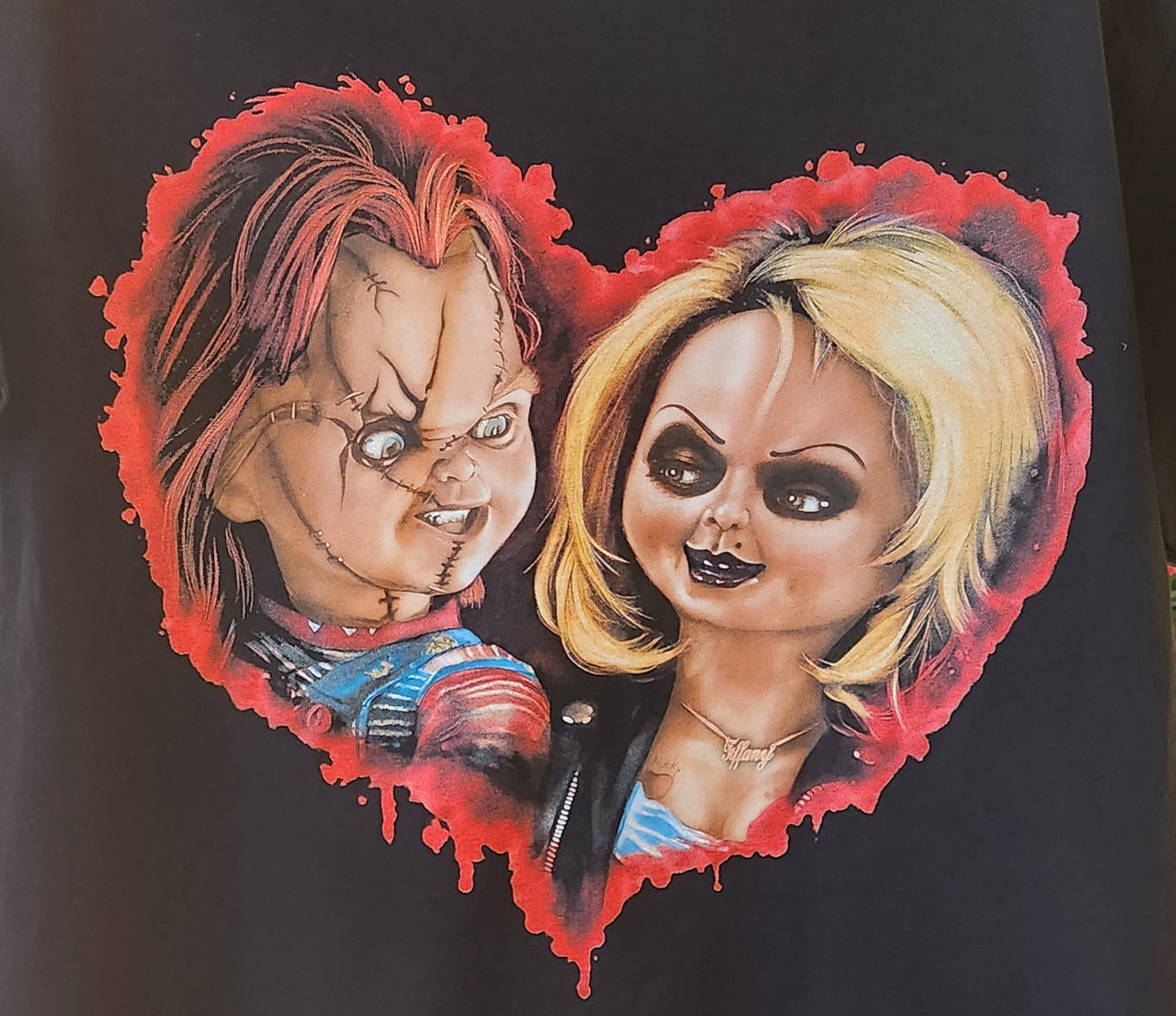 Chucky & Tiffany Heart (Child's Play) Halloween T-Shirt