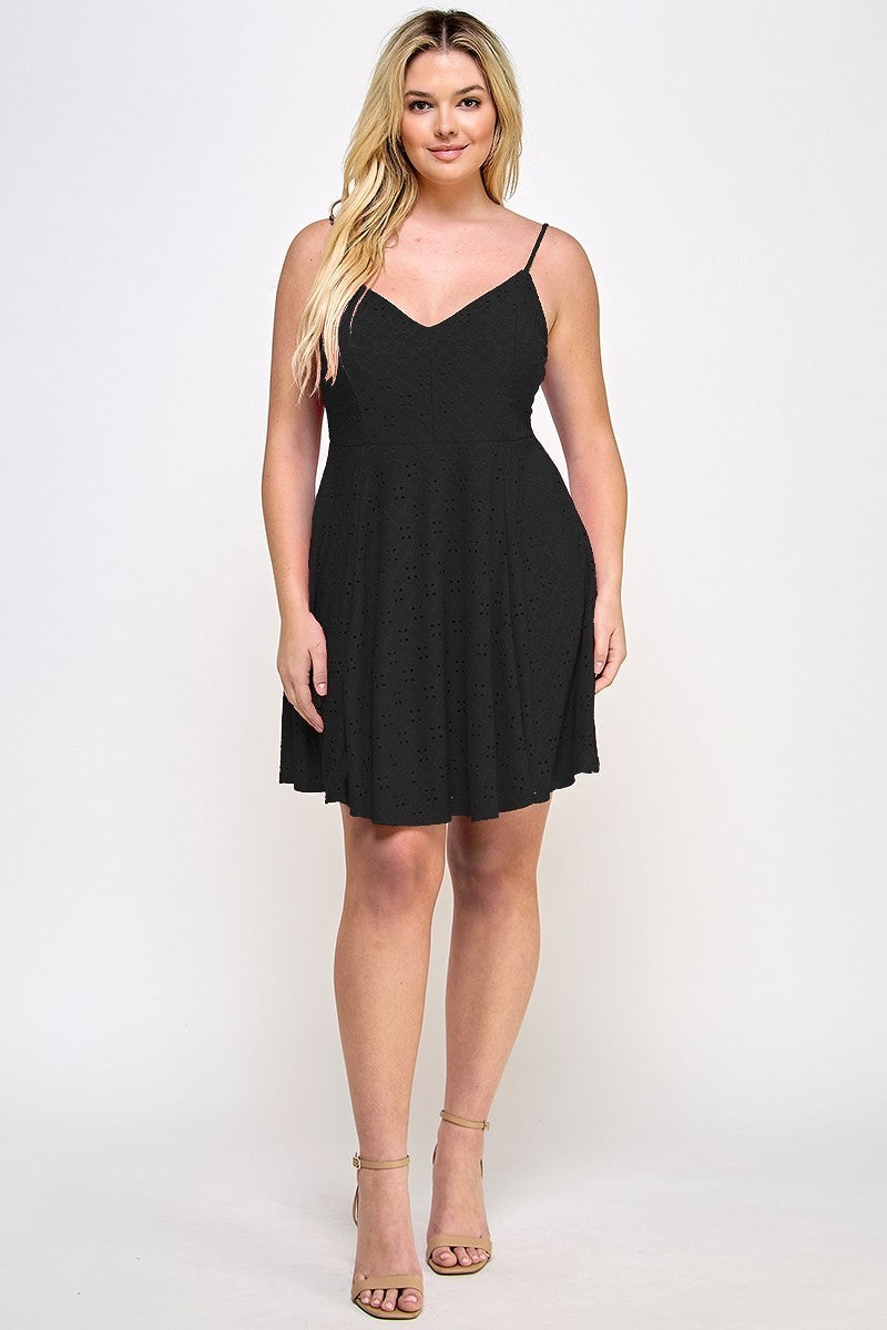 Sleeveless Eyelet Dress