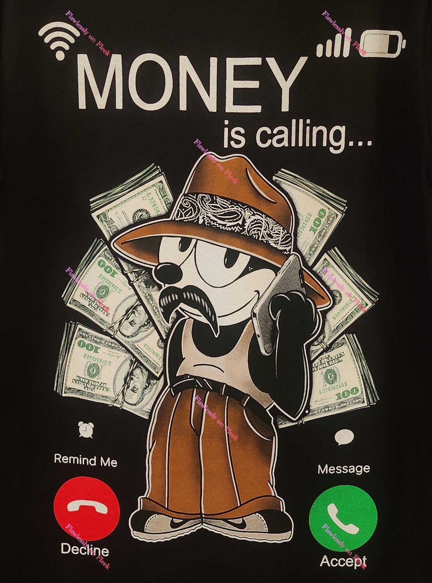 Felix the Cat Money is Calling Graphic T-Shirt