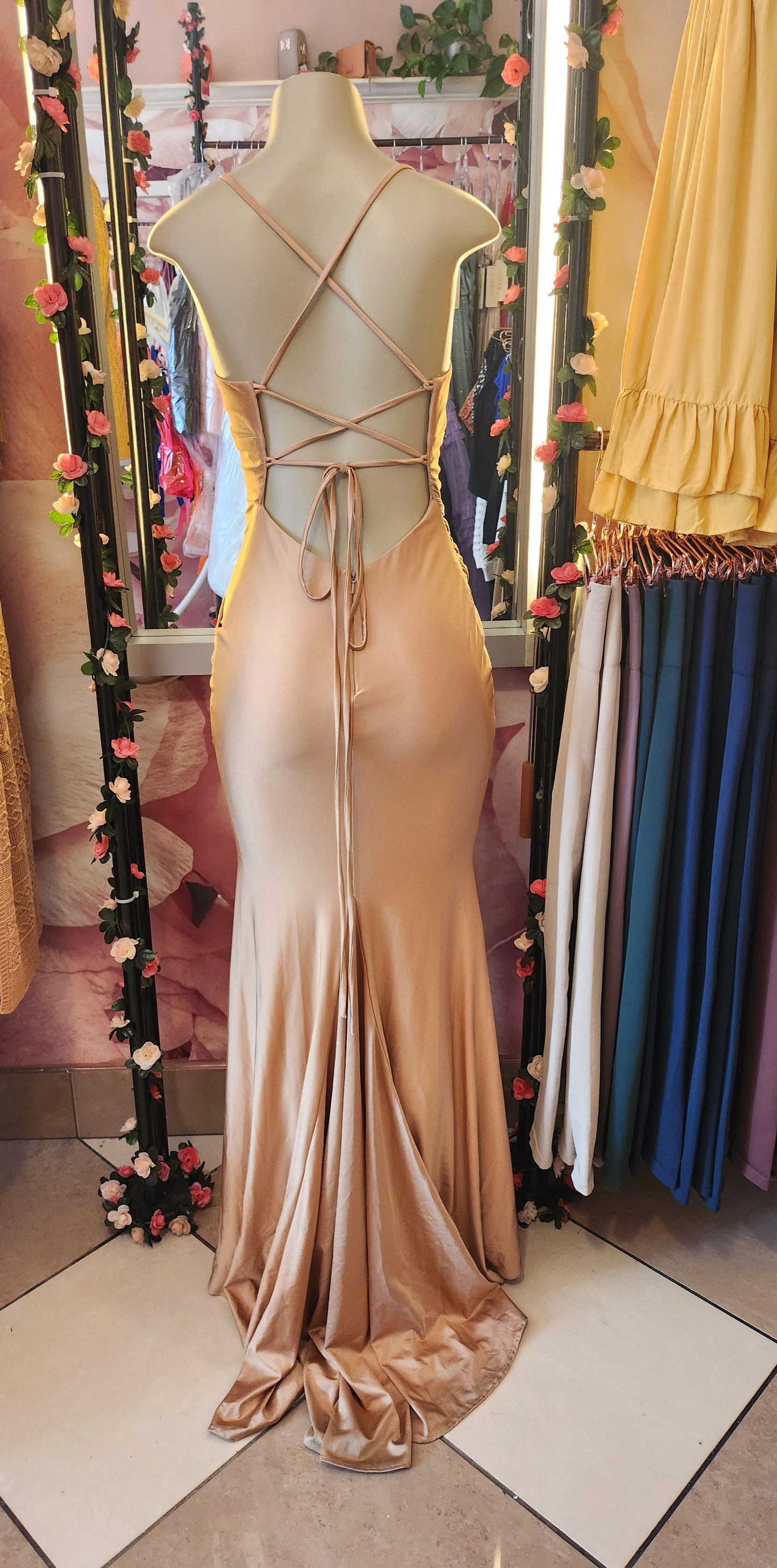 Champagne Mermaid Evening Dress