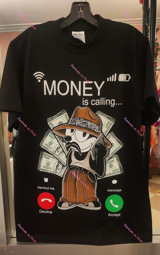 Felix the Cat Money is Calling Graphic T-Shirt