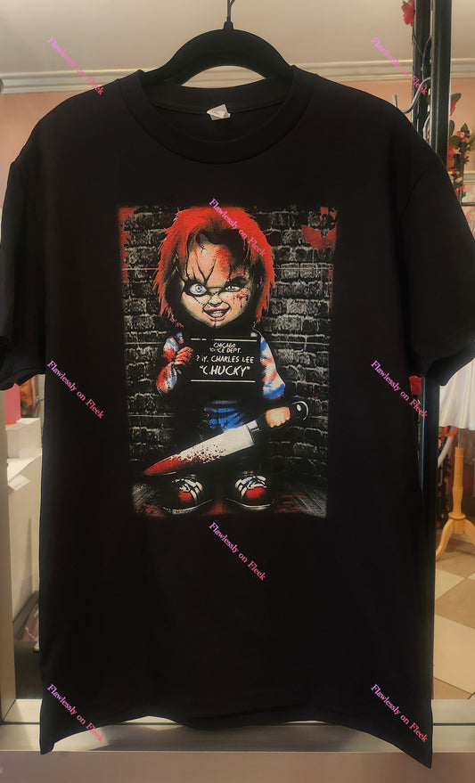 Chucky Mugshot Child's Play Graphic T-Shirt