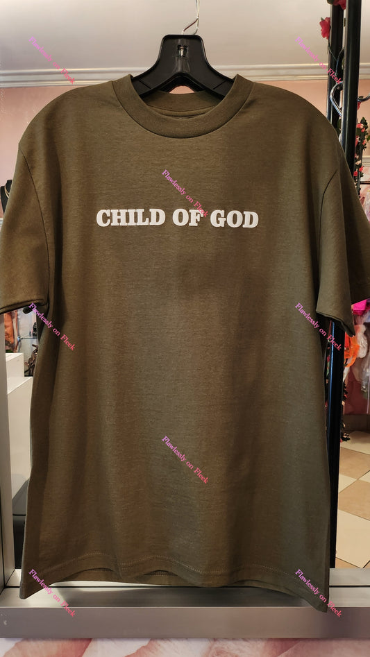 Child of God Scripture Puff Print T-Shirts