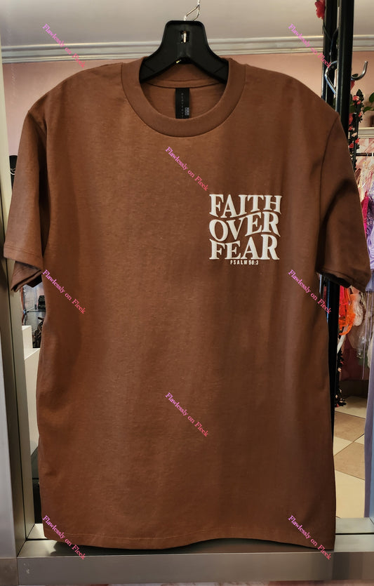 Faith Over Fear Scripture Puff Letter T-Shirt