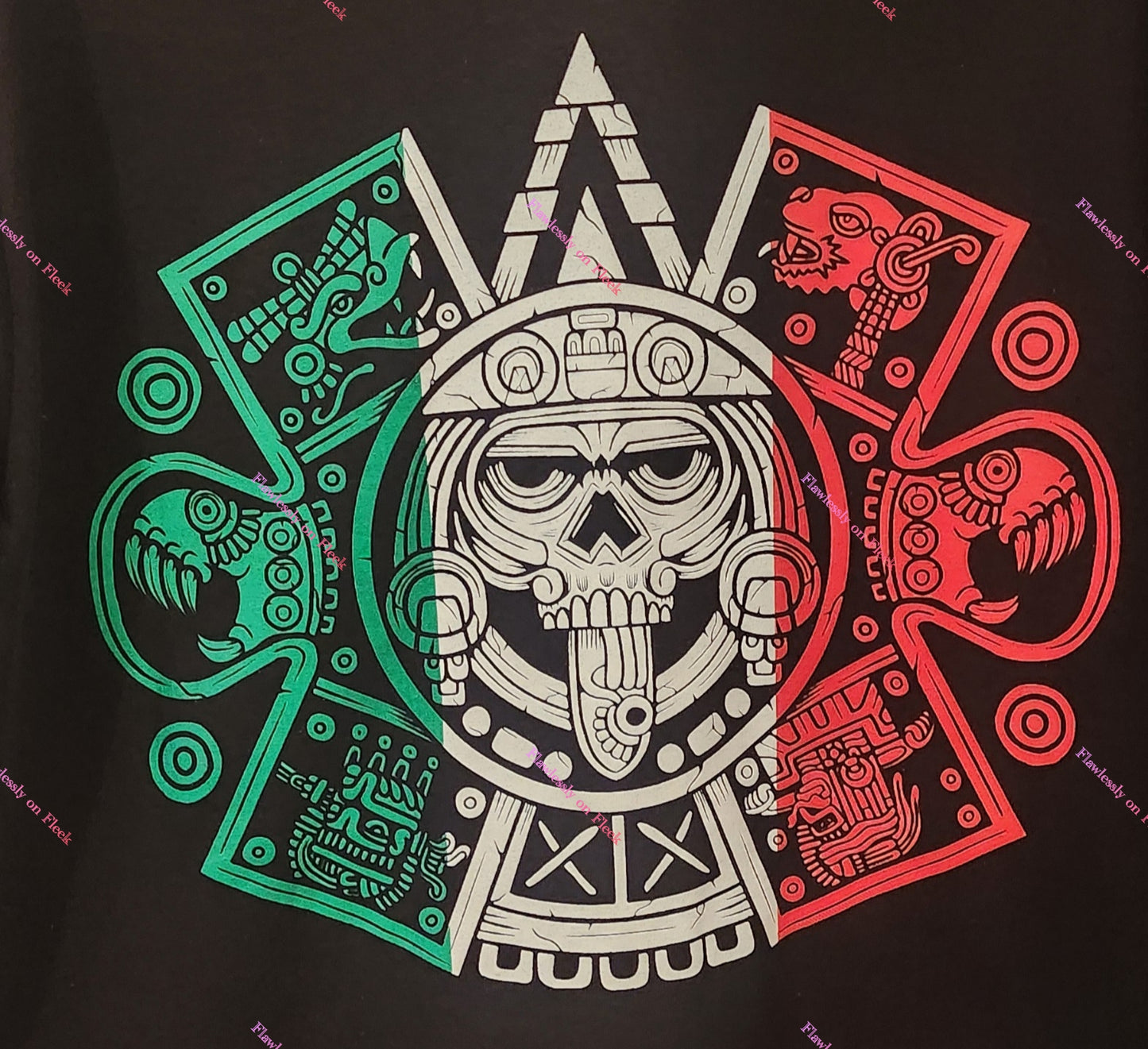 Aztec Mexican Flag Calendar T-Shirt