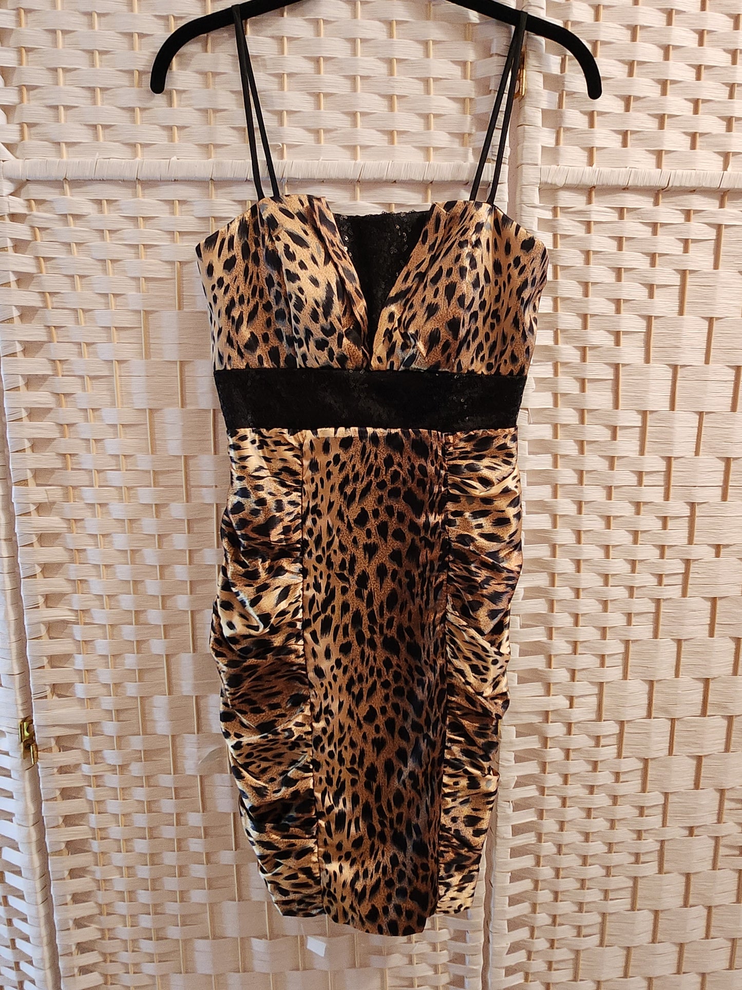 Y2K Vintage Leopard Mini Dress